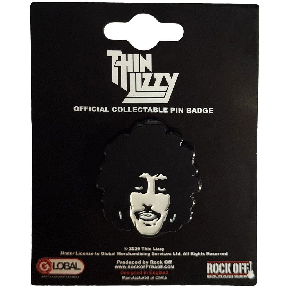 Thin Lizzy - Phil Portrait Pin - Zwart